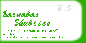 barnabas skublics business card